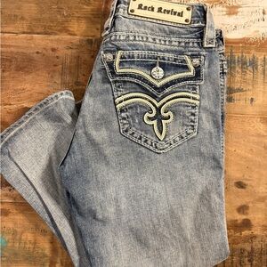 Rock Revival Women's Light Blue capri Jeans